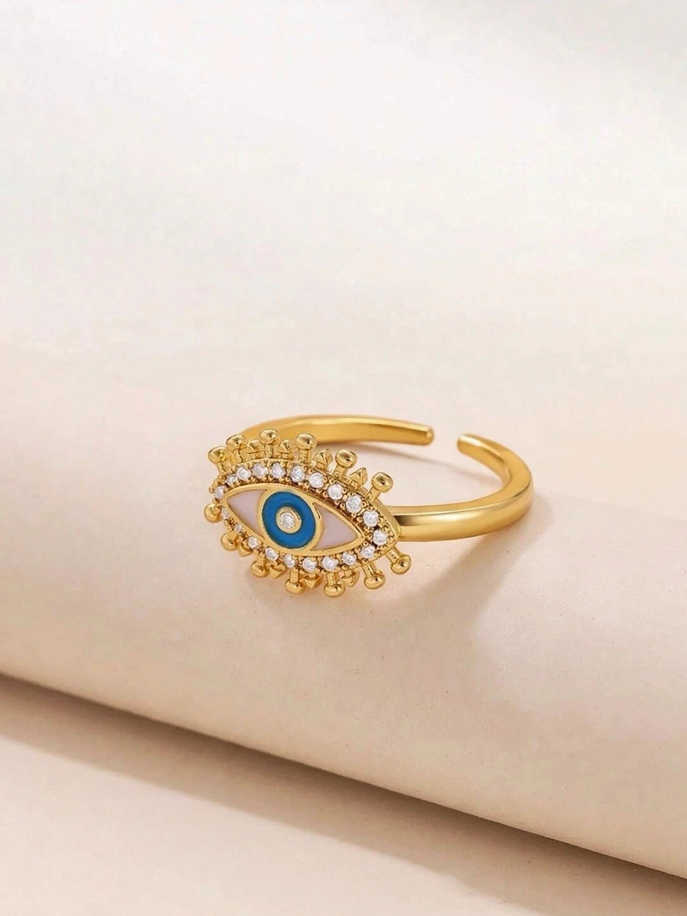 Evil Eye Ring in Gold & Blue Like New